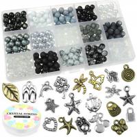 ZESTAW KORALIKÓW DO ROBIENIA WYROBU BRANSOLETEK KORALIKI PREZENT