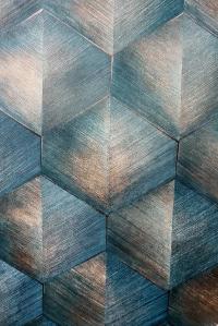 Tapeta ścienna zielona 3D wzór geometryczny flizelina