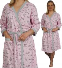 Szlafrok damski 48 PODOMKA porannik lekki KWIATY