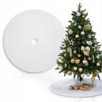 Dywanik pod Choinkę Mata Futerko Biały Dywan 79 cm Duży na Prezenty Okrągły