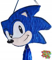 Piniata Sonic the Hedgehog/ Jeż Błyskawica. XL. Konfetti gratis.