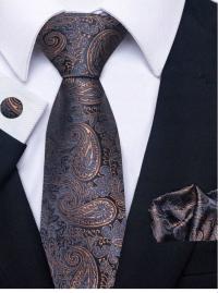 ZESTAW MĘSKI jedwabny krawat spinki poszetka butonierka Ślub Wesele Święta