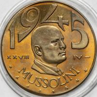 Włochy, 20 lir, 1945, Mussolini