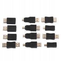 12 sztuk/zestaw OTG F/Zmieniarka Host OTG Adapter USB, Micro USB, Mini 5Pin