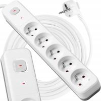 PRZEDŁUŻACZ LISTWA PRZECIWPRZEPIĘCIOWA 5 GNIAZD ZASILAJĄCA 1,5M VAYOX