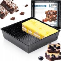 Forma GRANITOWA blacha do pieczenia ciasta piekarnika kwadratowa 24x24x6