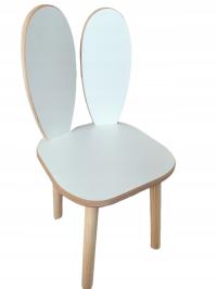 KRZESEŁKO DZIECIĘCE DREWNIANE MDF BIAŁY, krzesełko RABBIT PINE 30cm x 30cm