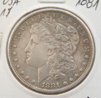 USA 1 $ 1881 MORGAN SREBRO