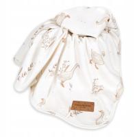 Kocyk Bawełniany Niemowlęcy w Gąski 90x75cm ColorStories Happy Goose