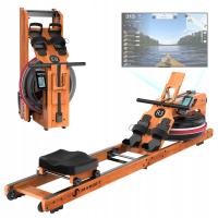 Składany drewniany wioślarz LCD, kompatybilny z Kinomap, 150 kg – wiśniowy