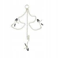 КРЕПКИЕ РЕГУЛИРУЕМЫЕ ЗАЖИМЫ ДЛЯ СОСКОВ И КЛИТОРА С ЦЕПОЧКОЙ BDSM