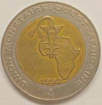 ECOWAS 250 Franków CFA 1992 Piękny (F)