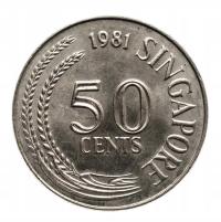 SINGAPORE 50 CENTS 1981 ROK RYBA st.1-