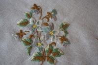 Okrągły obrus z uroczymi fiołeczkami śr.155 + koronkowa niespodzianka