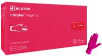 Rękawiczki nitrylowe Mercator Nitrylex magenta róż AQL 1.5 100 szt.
