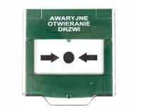 PRZYCISK AWARYJNY WYJŚCIA NATYNKOWY RĘCZNY ZIELONY