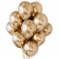 Воздушные шары хромированные глянцевые золотые металлические 10 шт