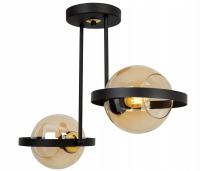 LAMPA SUFITOWA WISZĄCA ŻYRANDOL SZKLANE KULE MIODOWA PIERŚCIEŃ RING LOFT
