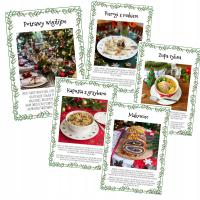 Karty z potrawami wigilijnymi 10x15 – tradycyjne dania na Święta - 34 szt
