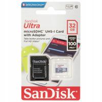 SANDISK 32GB micro SD HC CL10 ULTRA 100MB/s UHS-1 adapter karta pamięci