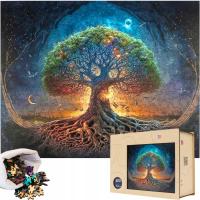 Puzzle Drewniane Duże XXL 500 Eł w Drewnianym Pudełku Księżycowe Drzewo