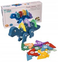 DINOZAUR DO NAUKI CYFR MONTESORI PUZZLE CYFRY ADAMTOYS LICZBY DLA DZIECI
