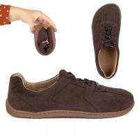 Buty BAREFOOT minimalistyczne skórzane 0796W welur brązowe