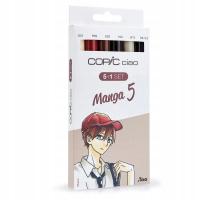 Flamastry spirytusowe COPIC Ciao dwustronne Brush & Chisel 5+1szt, Manga 5