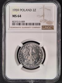 2 Złote 1959 NGC MS64 Najrzadsza