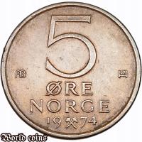 5 ORE 1974 NORWEGIA