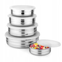 Набор из 4 мисок с крышками kpl контейнеров миски из нержавеющей стали 4 Эл.