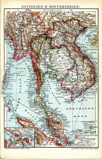 Mapa. Ostindien II: Hinterindien (wyd. ok. 1910 r.) / Indie Wschodnie II