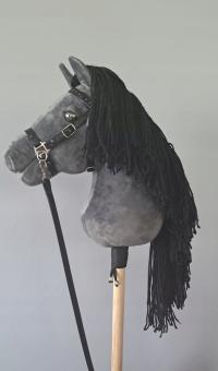 Hobby Horse SZARY konik na kiju A4 *rzęsy* khtjollyjumper