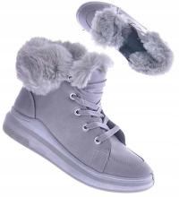 Серые детские ботильоны из искусственной кожи