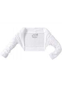 1P1F20 BONPRIX BOLERKO BIAŁE NA DŁUGI RĘKAW DZIECIĘCE 128