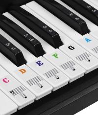 Наклейки с нотами на клавиши клавиатуры пианино цвет