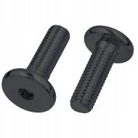 Śruba meblowa M6x20 Czarna Łeb walcowy na imbus Wkręt metryczny do mebli