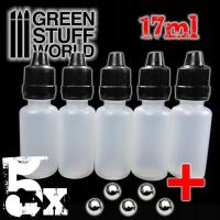 GREEN STUFF WORLD Empty Dropper Bottles 17ml with Mixing Balls