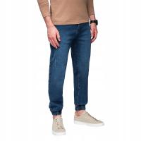 Spodnie męskie jeansowe JOGGERY klasyczne niebieskie V2 OM-PADJ-0265