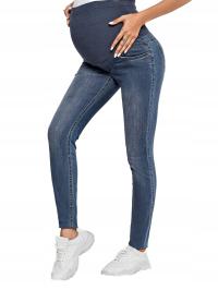 SPODNIE CIĄŻOWE JEANSOWE Z WYGODNYM ELASTYCZNYM PASEM RURKI ILP SHEIN M