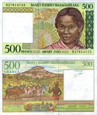 # MADAGASKAR - 500 FRANKÓW - 1994 - P-75 - UNC