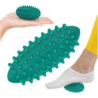 Piłka z kolcami 4FIZJO 11,5 cm x 5 cm turkusowy, zielony