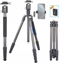 STATYW TRIPOD DO APARATU WŁÓKNO WĘGLOWE 167cm DO 15kg GŁOWICA ARTCISE AS60C