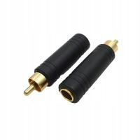 1Pcs RCA Male Plug to 6.35mm 3Pole Stereo Female Jack Adapter RCA to Plug