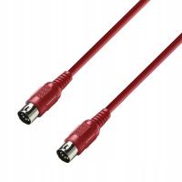 Kabel DIN - DIN Adam Hall K3 MIDI 0075 RED 0,75 m
