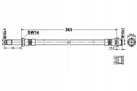Przewód hamulcowy elastyczny. MERCEDES SPRINTER B903 - VW LT 28-35 / 28-36