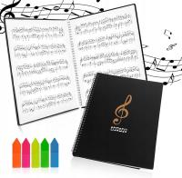 Пластиковая папка для заметок музыкальные карты A4 липкие заметки 30 страниц
