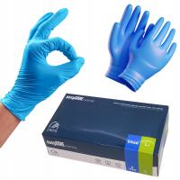 Rękawiczki BEZPUDROWE nitrylowe diagnostyczne r. L
