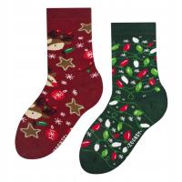 Skarpetki Świąteczne dla dzieci ZOOKSY 30-35 śmieszne kolorowe bawełniane