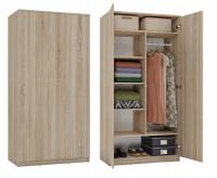 ШКАФ ГАРДЕРОБНАЯ SD - 90 ДУБ SONOMA 90 СМ ДВЕРИ ПОЛКИ ВМЕСТИТЕЛЬНЫЕ ФУНКЦИОНАЛЬНЫЕ